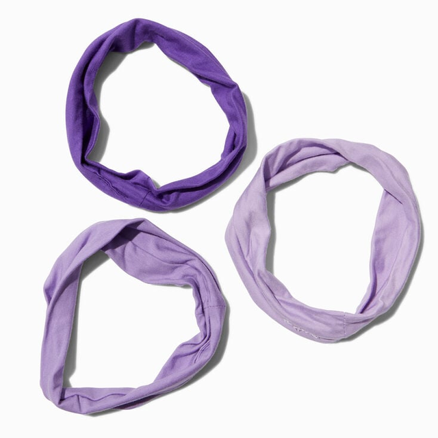 mixed purple headwraps - 3 pack
