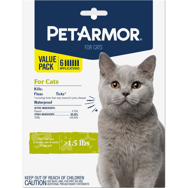 PetArmor Flea & Tick Spot Treatment for Cats, over 1.5 lbs