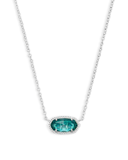 Elisa Silver Pendant Necklace in London Blue Glass