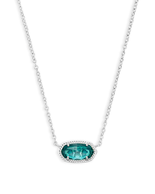 Elisa Silver Pendant Necklace in London Blue Glass