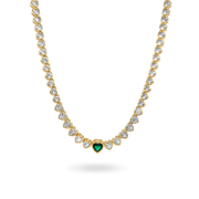 Amor Sui Emerald Tennis Necklace