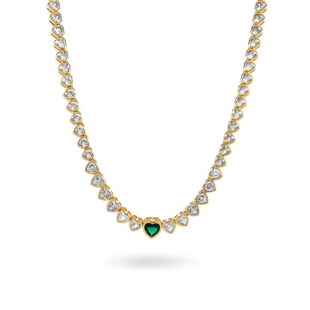 Amor Sui Emerald Tennis Necklace