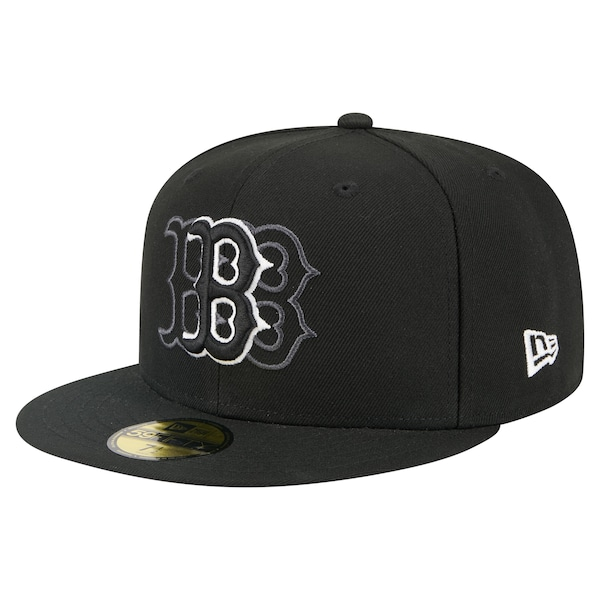 Men's Boston Red Sox New Era Black Tri-Hit 59FIFTY Fitted Hat