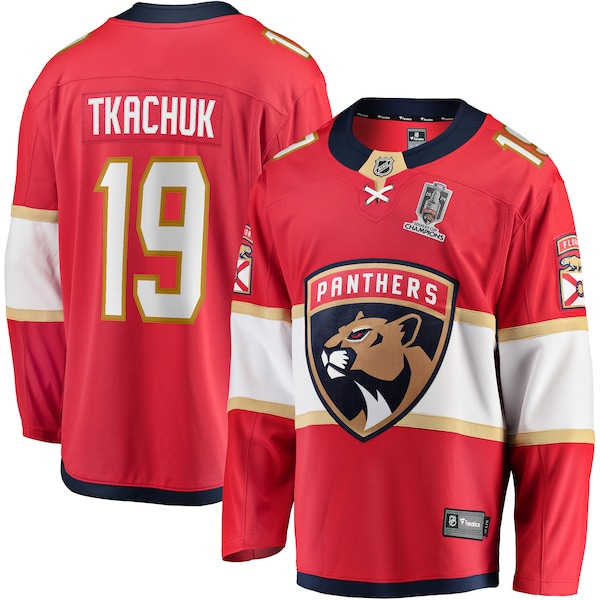 Men's Florida Panthers Matthew Tkachuk Fanatics Red Home 2024 Stanley Cup Champions Breakaway Player Jersey