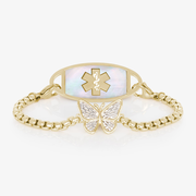Monarch Medical ID Bracelet in Silver and 12k Gold Plate