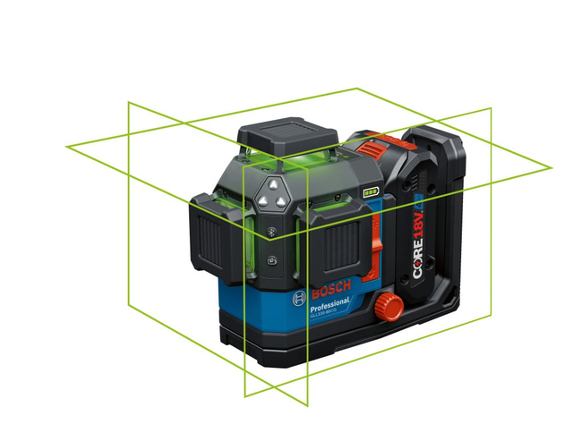 Bosch 18V 360 Degree Connected Green-Beam Three-Plane Leveling and Alignment Laser Kit