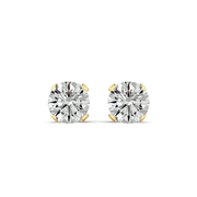 2 Carat Moissanite Stud Earrings Set In 14 Karat YELLOW GOLD, Diamond Equivalent Quality G-H,  VS1-VS2, Screwbacks