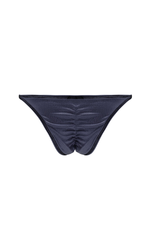 Luna Scrunch-Butt Thong - Metallic Black