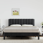 Velvet Upholstered Platform Bed Frame
