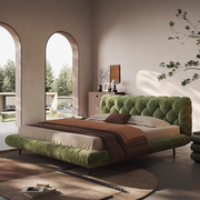 Platform Bed Frame with Soft Chenille Upholstered Headboard