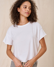The Crop Tee. Solid -- True White