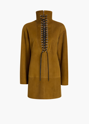 Lee Dress in Toffee Suede