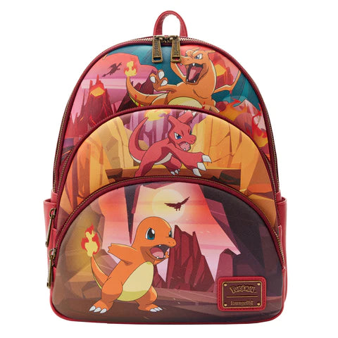 LF Pokemon Charmander Evolutions Triple Pocket Backpack