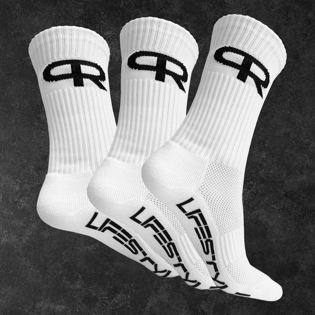 Personal Record Premium Socks - 3 Pairs - White