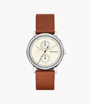 Signatur Multifunction Brown Leather Watch