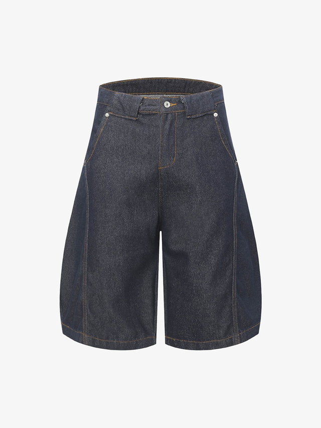 Deconstructed Split Contrast Stitching Scimitar Jorts