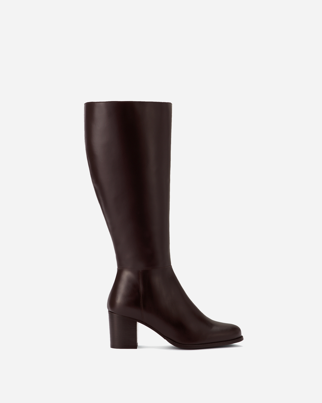 Dalia Petite Knee High Boots in Dark Brown Leather