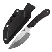 KANSEPT Flank Fixed Blade Black & Red G10 Handle (3.69'' Stonewashed D2 Blade) TuffKnives Designed- G006A2