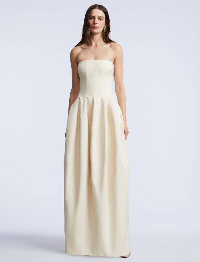 Solid Structured Gown