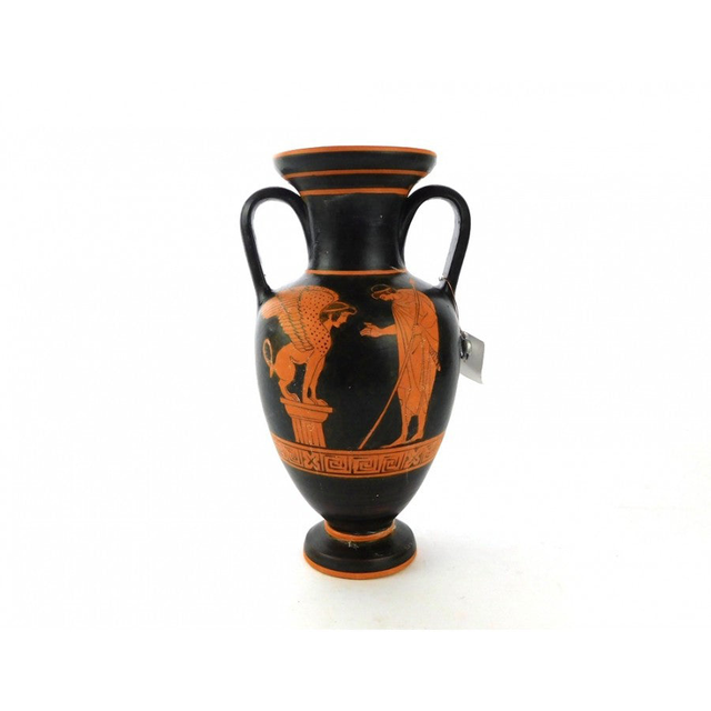 Greek Vase Amphora, Oedipus & Sphinx