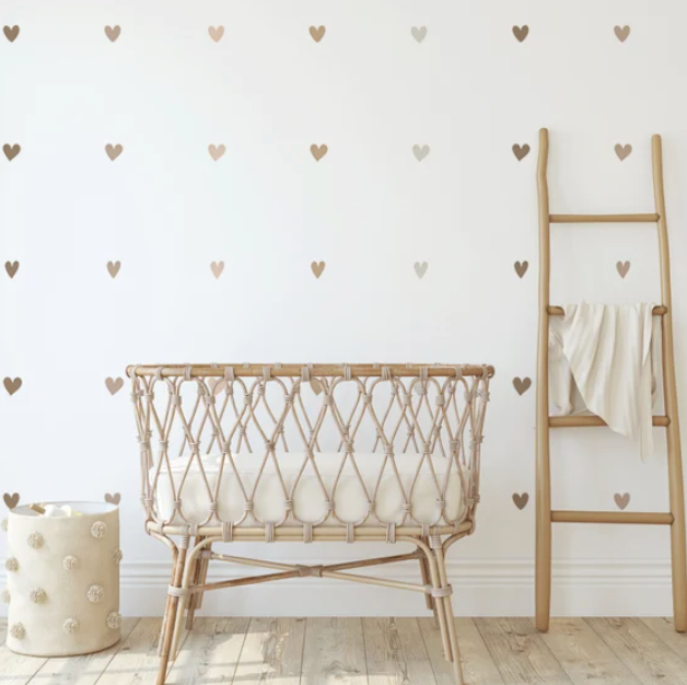 Mini Watercolor Hearts Wall Decal Set