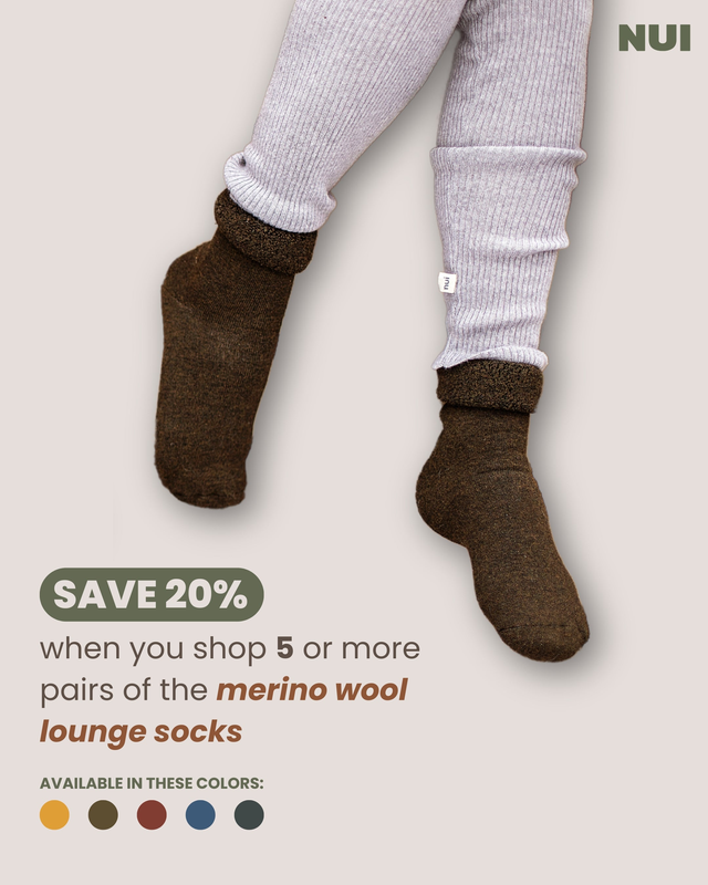 Merino Adult Lounge Socks Rust