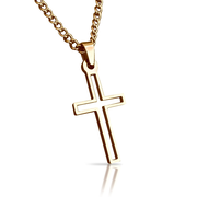Varsity Cross Pendant - 14K Gold Plated Stainless Steel