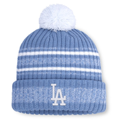 Men's Los Angeles Dodgers Nike Light Blue Peak Cuffed Knit Hat with Pom