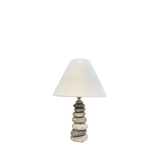 Stacked Stone Lamp, Coastal Lamp Handcrafted from Beach & River Rocks