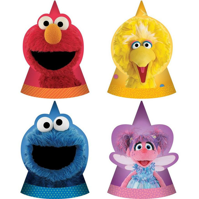 Everyday Sesame Street Cardstock Birthday Hats, 6in, 8ct