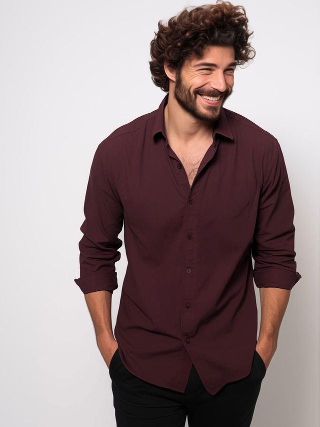 HE SPOKE Men Smart Tailored Fit Casual Shirt