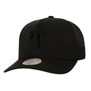 Men's Texas Rangers  Mitchell & Ness Black Perfect Icon Pro Pinch Snapback Hat