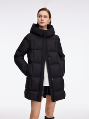 Windproof H-Line Hooded Goose Down Coat