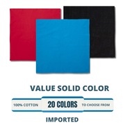 Solid Color Bandana, Imported, 100% Cotton — Wholesale For Everyone