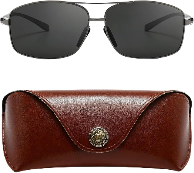 SUNGAIT Ultra Lightweight Rectangular Polarized Sunglasses +CASE