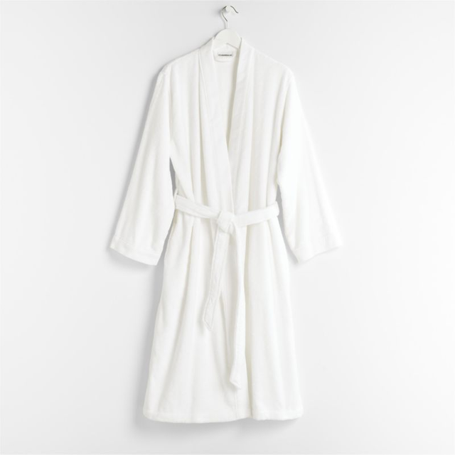Organic Turkish Crisp White Cotton Bath Robe S/M
