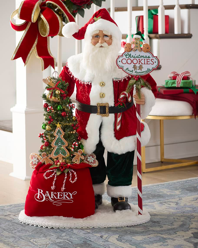 Lighted Mr. Claus Bakery Santa, 37"