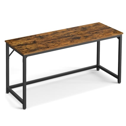 Bureau d'ordinateur 160 x 60 x 76 cm cadre en métal marron et noir