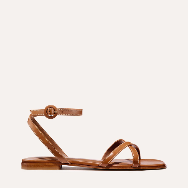 The Flat Sandal - Saddle Nappa