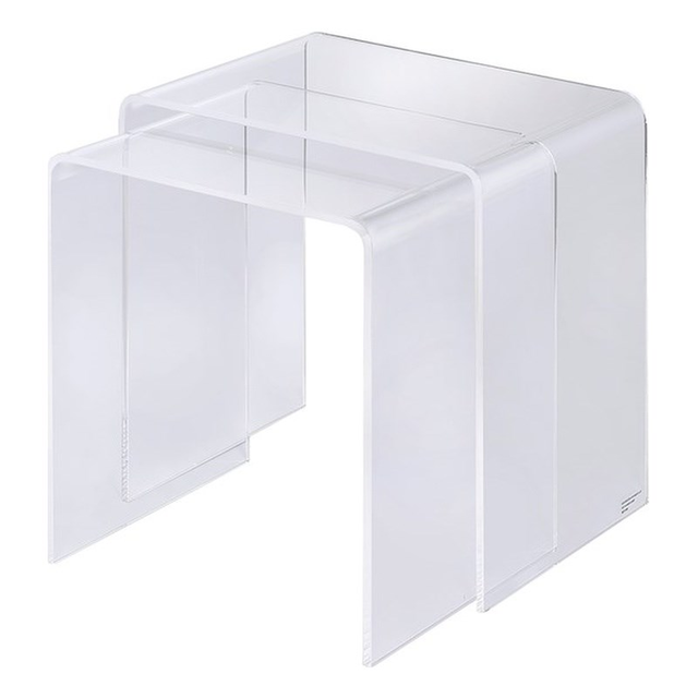 Fox Hill Trading Pure Decor Lucite and Acrylic Nesting Tables - Clear (Set of 2)