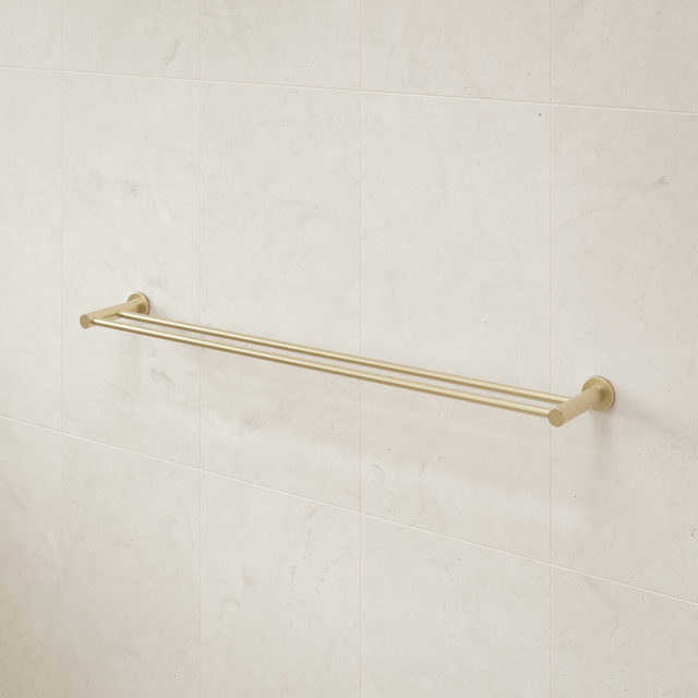 Caroma Liano II Double Towel Rail 840mm - Brushed Brass