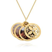 Floret Photo Pendant Necklace in Gold Plating with Cubic Zirconia