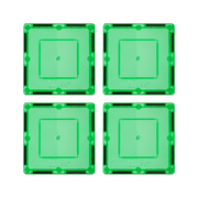 PicassoTiles 4pc Green Magnetic Tile Square Pick‑A‑Part Set