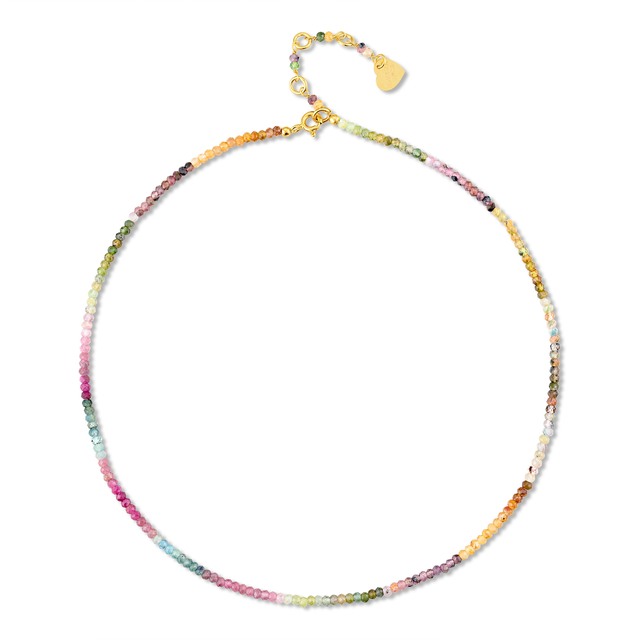 Gemstone Beaded Choker - Watermelon Tourmaline