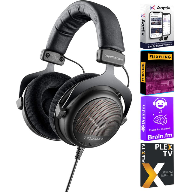 BeyerDynamic TYGR 300R Open-Back Gaming Headphones with Audio Essentials Bundle