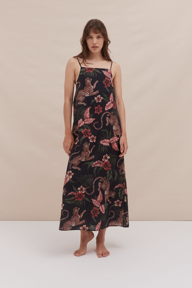 Square Nightie Soleia Leopard Print Multi