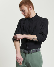 Long Sleeve Signature Oxford Shirt in Black