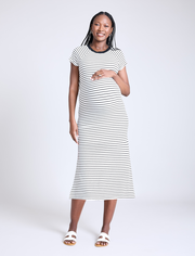 Ribbed Raglan Midi Dress