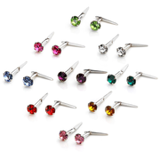 Sterling Silver Andralok Stud Earrings with 3mm Crystal