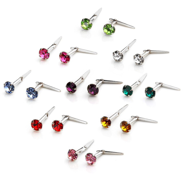 Sterling Silver Andralok Stud Earrings with 3mm Crystal